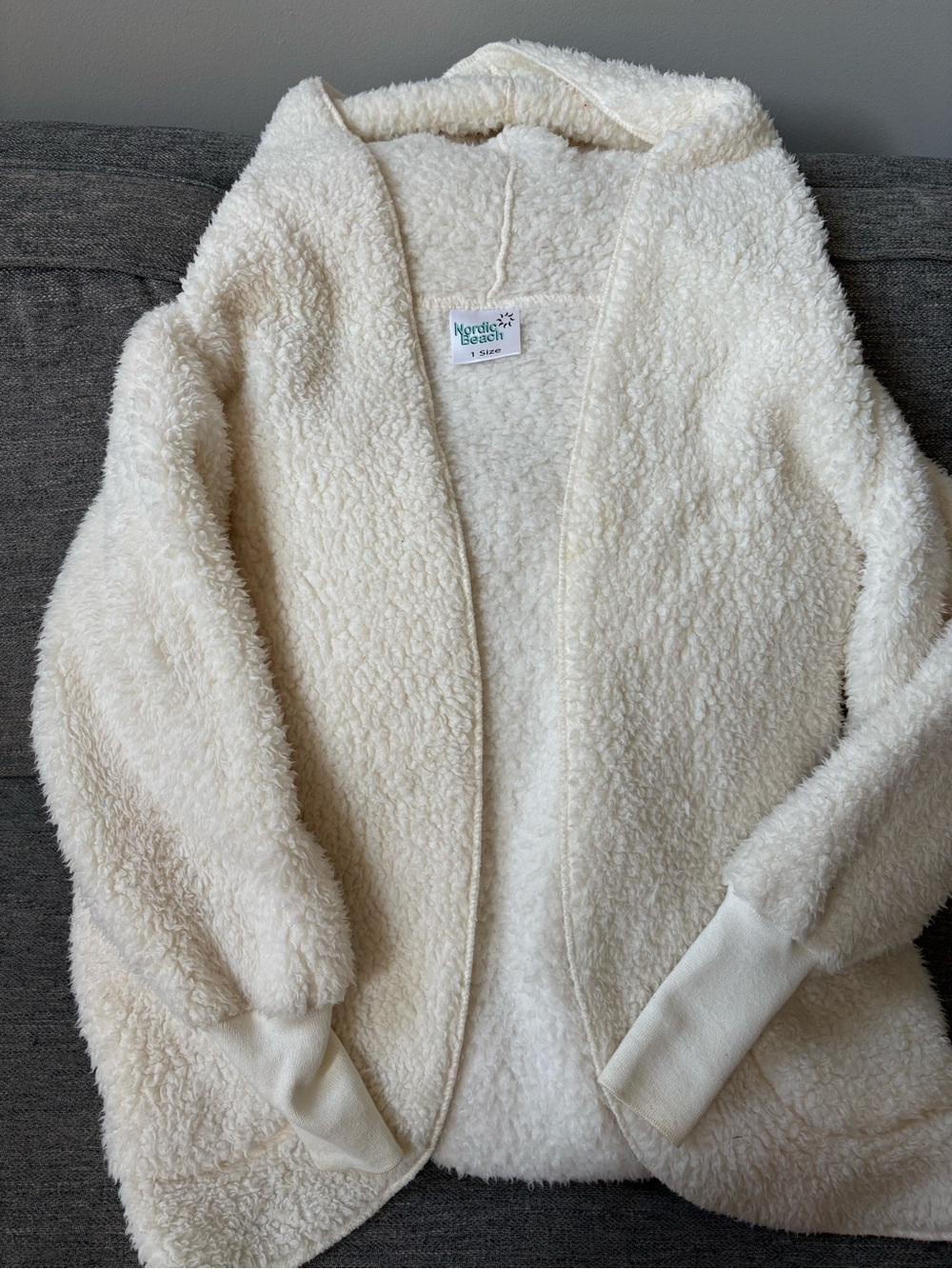 Nordic Beach Cream Sherpa Open-Front Jacket